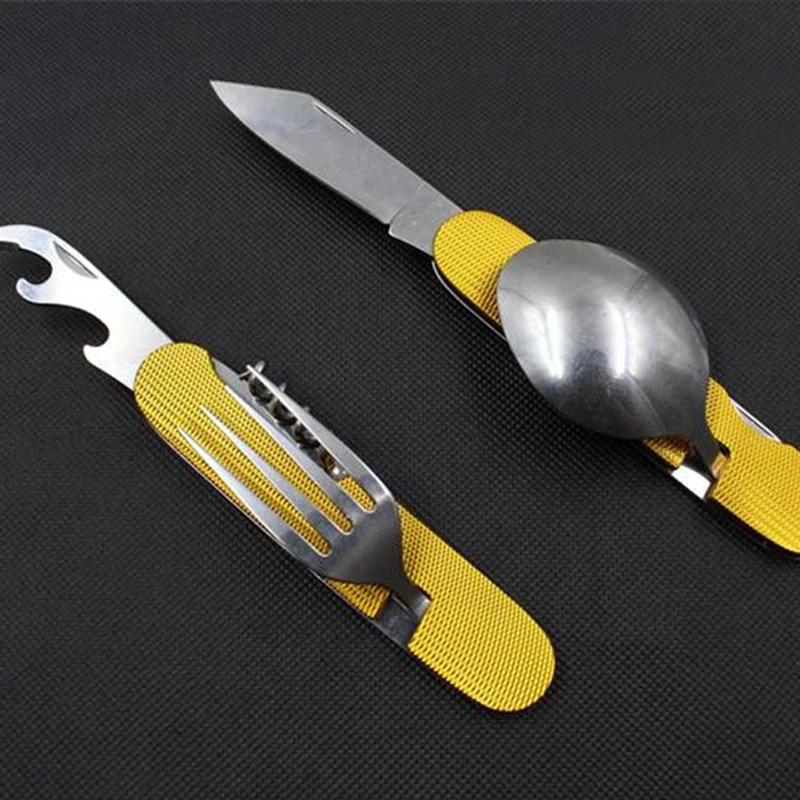 portable camping multifunction travel cutlery outdoor picnic folding piknik lunch spork hiking
