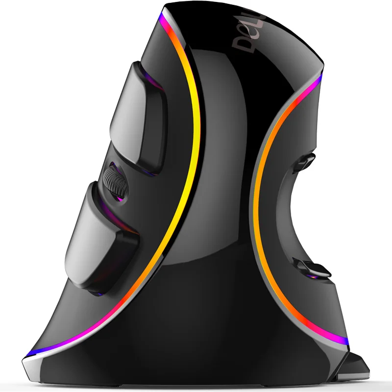 buy Delux M618 Plus Wired Vertical Ergonomic Mouse Optical Mouse RGB Light 4000 DPI for Computer Laptop Office Gaming
