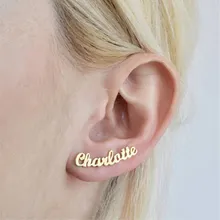 Нержавеющая сталь имя индивидуальные серьги для женщин индивидуальные инициалы серьга с табличкой лучшие друзья подарок Oorbellen Voor Vrouwen