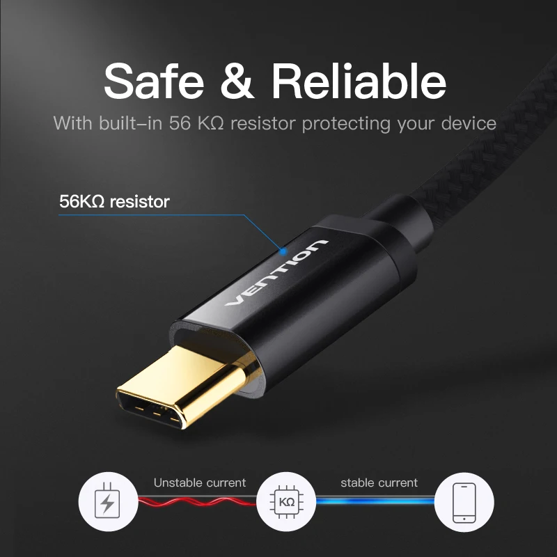 Vention 3A USB Type C кабель для быстрой зарядки Samsung Galaxy S9 S8 Note 8 Plus Xiaomi Mi 5 One plus 6 шнур|Кабели