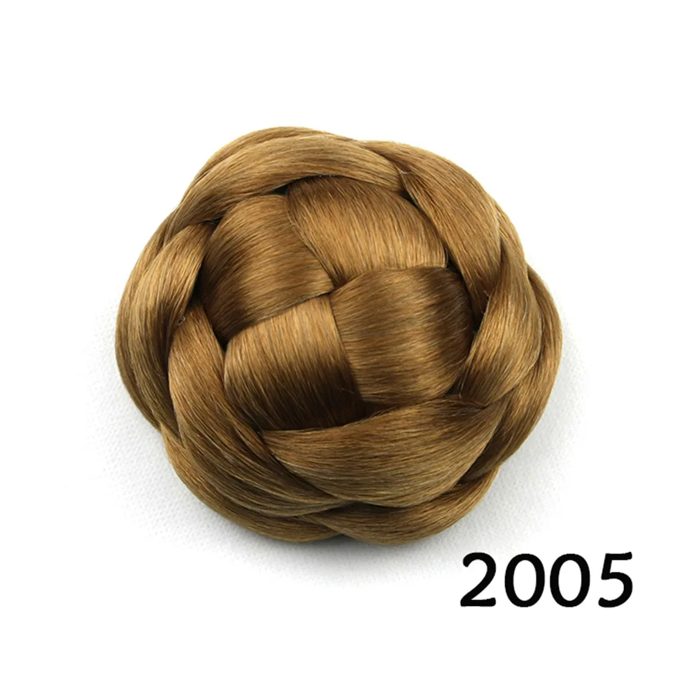 Gres высокое температура волокно булочка однотонная одежда для женщин Плетеный шиньон синтетические волосы коричневый/черный/Блонд nutura для невесты Вечерние - Цвет: P18/22