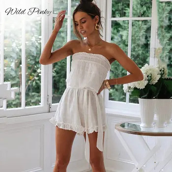 

WildPinky Women off shoulder Loose Bohemia Dress Summer Strapless Linen Casual Female Mini Dress Ladies Short Dresses boho