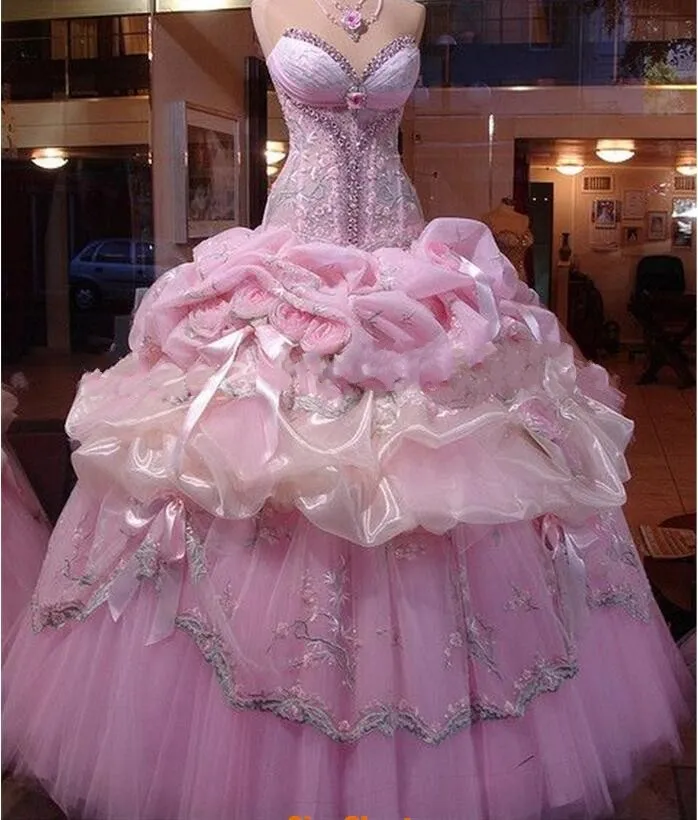 Big fat boda gitana vestido nupcial vestido de noiva robe 2017 nueva sweet  heart lovely pink tulle vestidos de novia - AliExpress