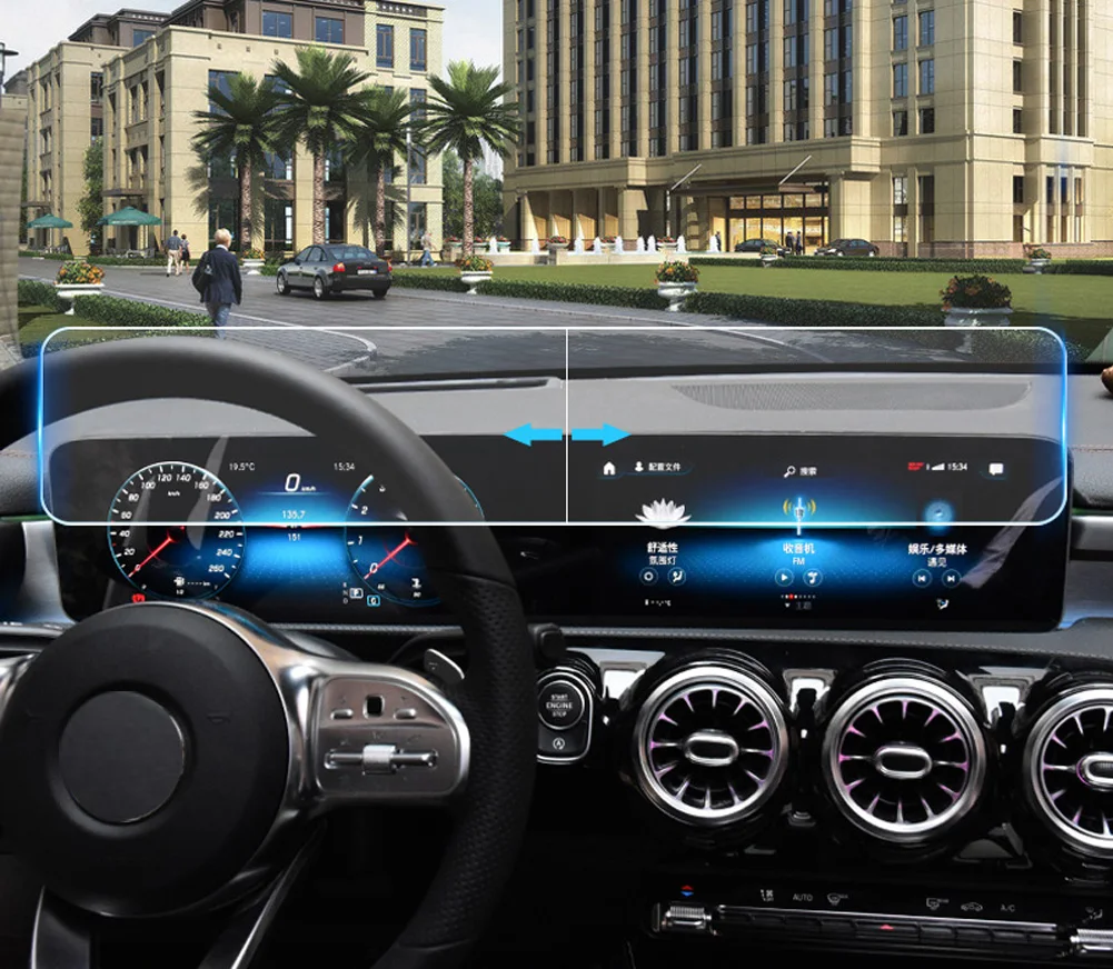 para Mercedes Benz Painel de Navegação do Carro Classe A200 A220 A250 Instrumento Membrana Vidro Temperado Protetor Filme Uma W177 V177 A180 2 Adesivos para carro