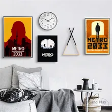 Vintage Metro 2033 juego carteles minimalistas y huellas cuadro sobre lienzo para pared para sala de decoración hogar Decoración regalo