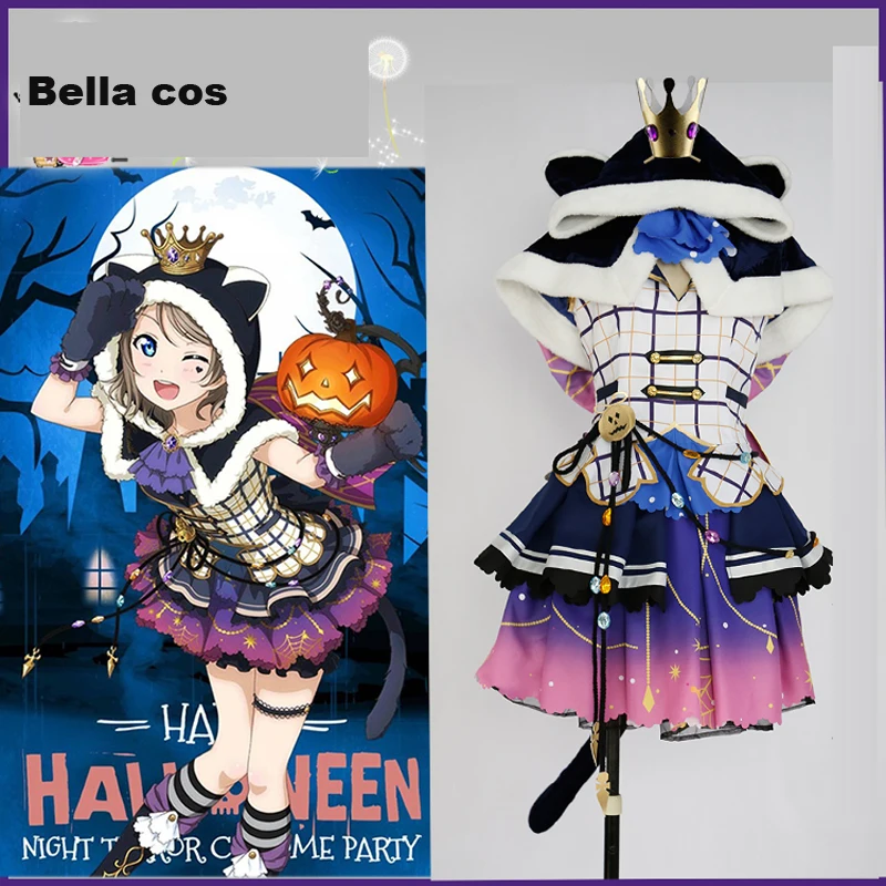 

Custom size Lovelive sunshine Aqours You Watanabe cosplay costume uniform dress halloween costumes for women Anime clothes cos