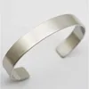 Wholesale Bulk Unisex Blank Metal Cuff Bangles Bracelets 316L Stainless Steel Plain Silver Color Bangles For Men Women 2