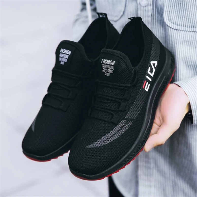 2019 The network shoes Design Black Causal Men Sneakers Flyknit Breathable Men Shoes Fashion Non-slip Toothed Sole Male Shoes 2019 The network shoes Design Black Causal Men Sneakers Flyknit Breathable Men Shoes Fashion Non-slip Toothed Sole Male Shoes