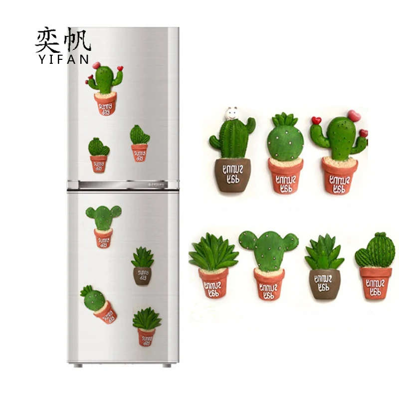 5pcs Cactus Shape Refrigerator Stickers Home Decorations