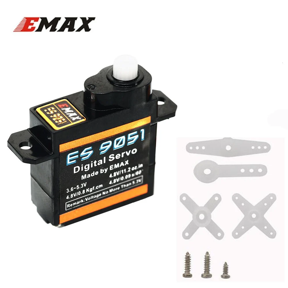 Цифровой мини серводвигатель EMAX ES9051 4 3 г пластиковая шестерня крутящий момент 0 8