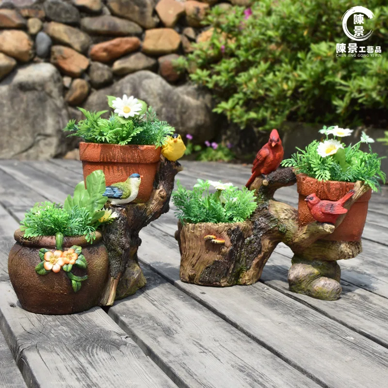 

Villa in the balcony originality animal The bird flower pot pot culture Flowers cylinder Garden courtyard ornaments