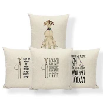 

Cute Doberman Dachshund Cushion Sentence I Work Hard So Pillows 45X45Cm Polyester Decoration Bedroom Christmas Festival Pillows