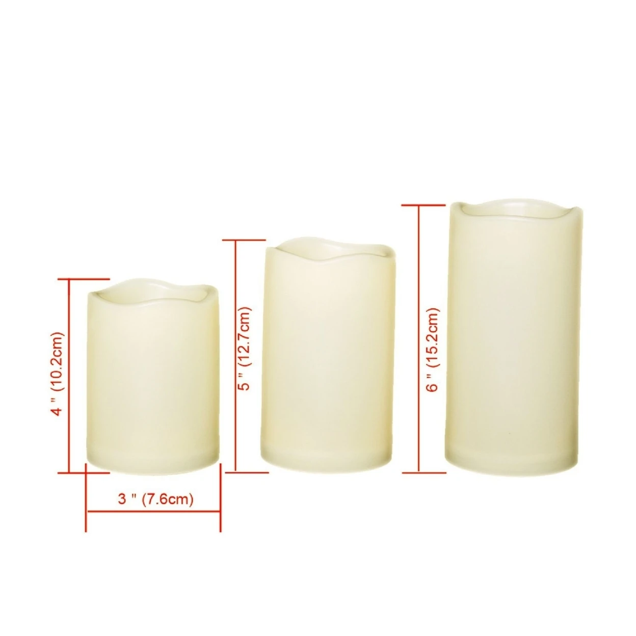 3 PCS Outdoor Flameless Candles with Timer, Realistic Flickering LED Pillar Candles, Weatherproof Battery Operated Candles (3)