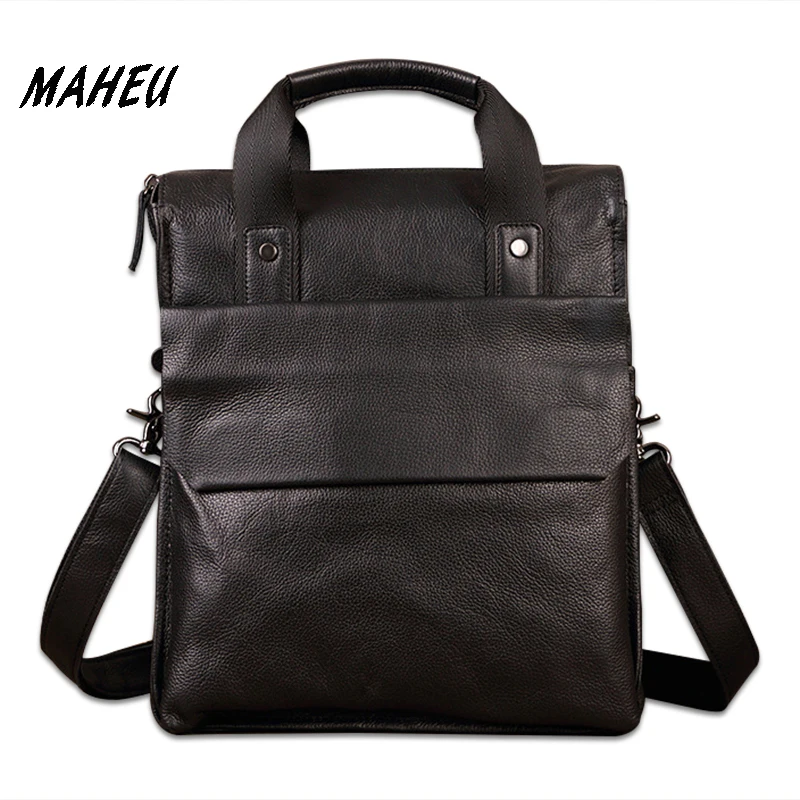 

Men Genuine Leather Shoulder Bag Black Vertical Handbags Male Flap Crossbody Bag Medium Casual High Quality Men's Messenger Bag