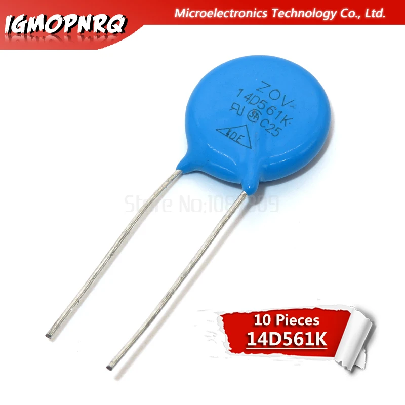 10 шт. Варистор 14D561K 560V пьезорезистор 14D561 | Электронные компоненты и