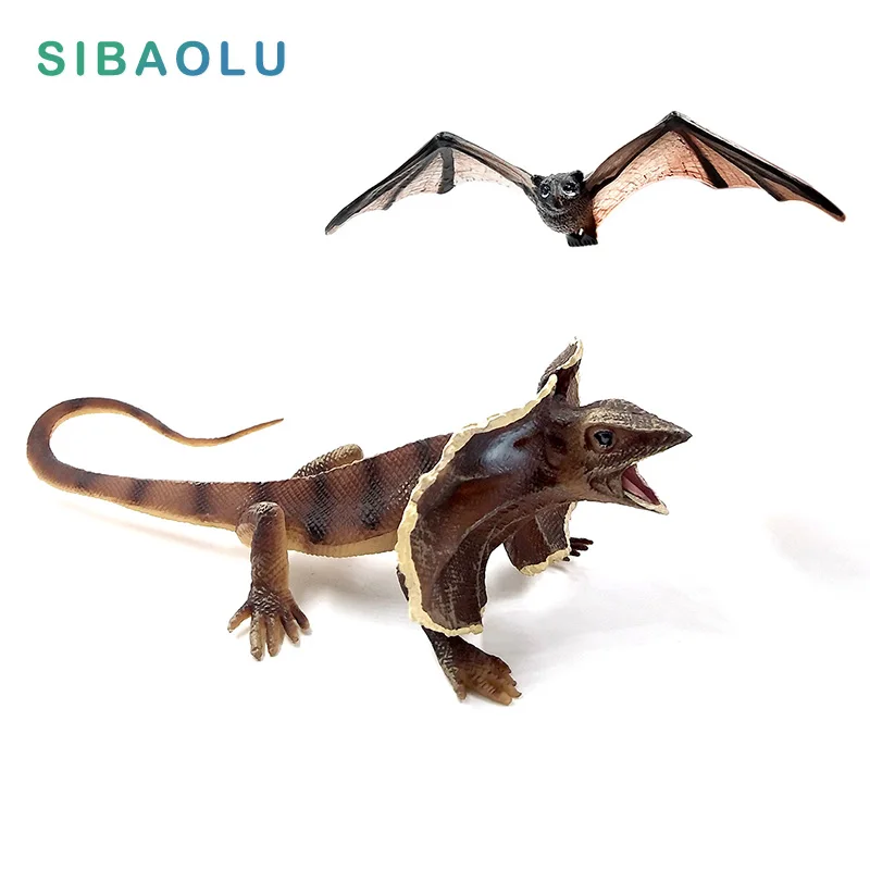 

Simulation Frilled Lizard Figures Animal Model Bat miniature figurines fairy PVC craft Home decor garden Decoration accessories