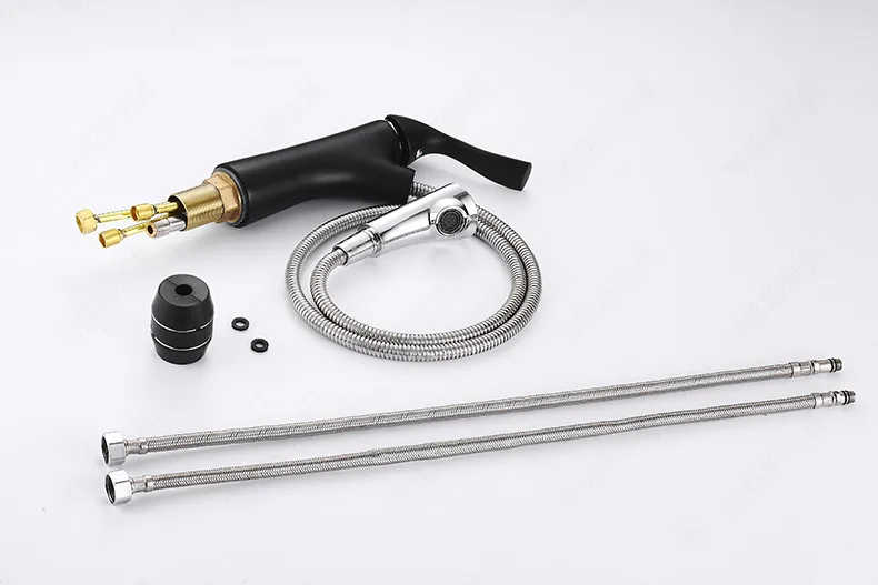 Черный Копченый Потяните Тип умывальник кран горячей и холодной одно отверстие кран