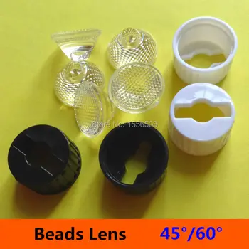 

10 sets/lot 20mm 45 60 Degree Set With Holder Bracket Angle LED Lens 1W 3W Flat Bead Surface PMMA Lenses for LED bulb spot Lamp