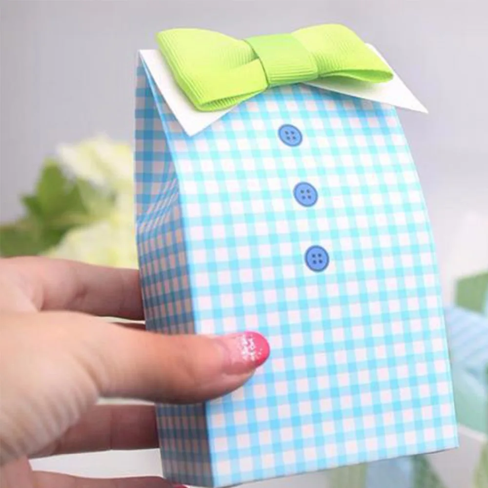 10 шт. галстук-бабочка для свадьбы, коробки для подарков, Свадебная коробка для конфет сувенир для детского душа lembrancinha de baby - Цвет: blue