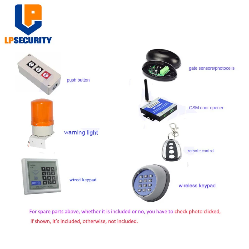 DC24V 220VAC Sliding Gate Opener 800KGS Solar Powered Gate Opener y Accessory Kit GSM /wireless keypad optional