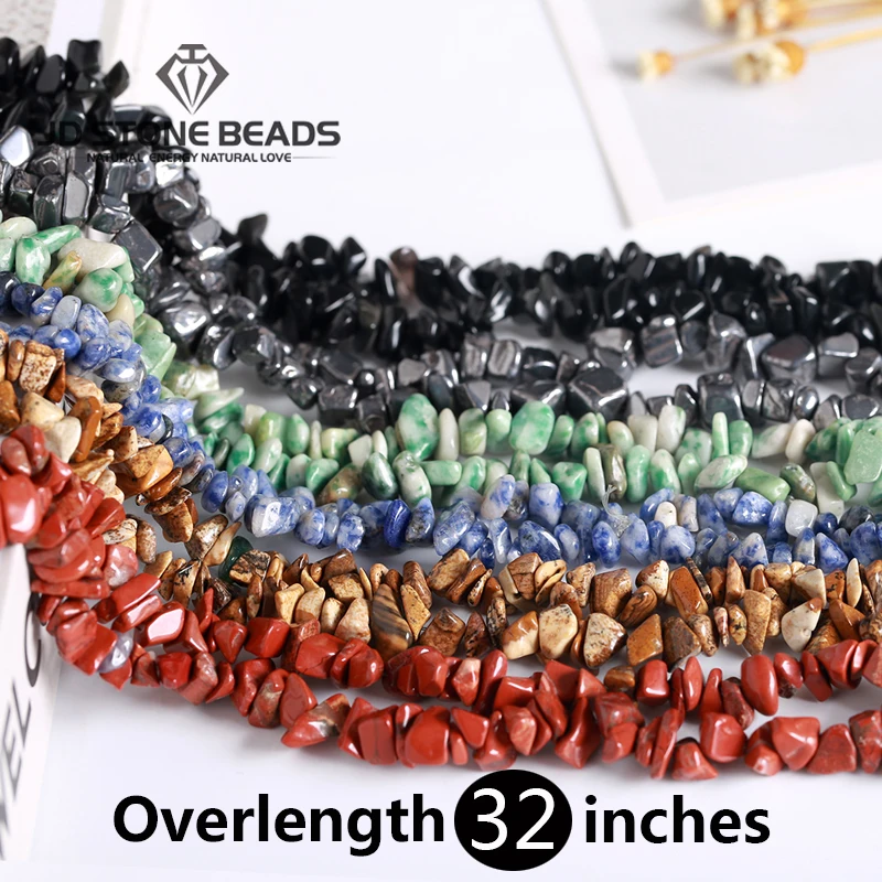 

5-8mm Chip Natural Stone Beads Irregular Shape Gravel Beads For DIY Necklace Bracelet Fashion Jewelry Making 16'' Size