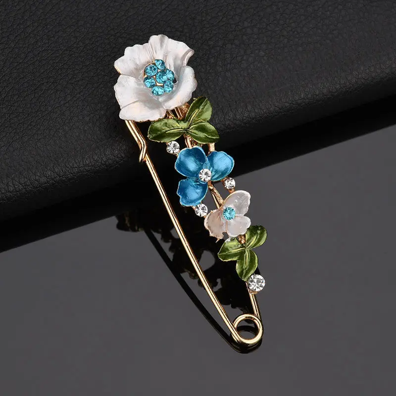 

Women Collar Lapel Pins Vintage Flower Brooch For Women Wedding Party Jewelry Luxury Plant Design Big Brooches Scarf Pins