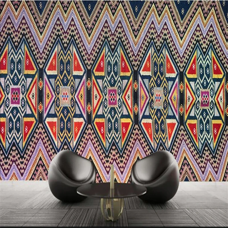 

beibehang Custom mural photo wall stickers beautiful ethnic style cloth pattern fashion background wallpaper decorative painting
