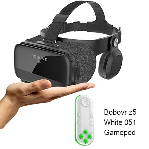 BOBOVR Z5 VR 3D стерео очки Google Cardboard виртуальной реальности VR телефон гарнитура шлем коробка для 4,7-6,2 областей мобильного телефона - Цвет: 051white gamepad