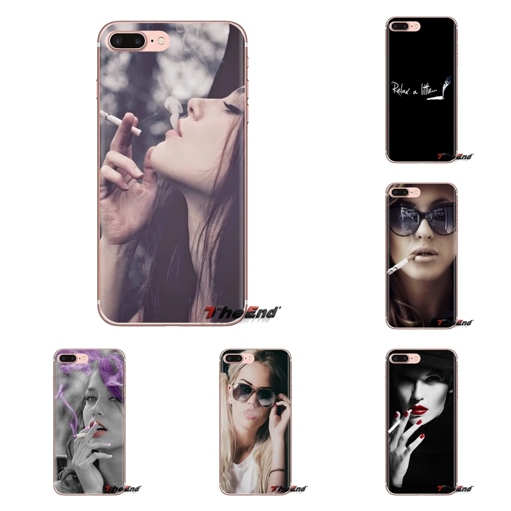 

For Samsung Galaxy J1 J2 J3 J4 J5 J6 J7 J8 Plus 2018 Prime 2015 2016 2017 girl Cigarette Smoking posture Mobile Phone Case Cover