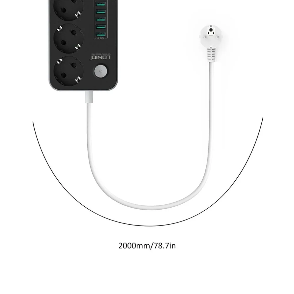 3 гнезда 6 usb портов быстрое зарядное устройство розетка полоса электрическая розетка usb Домашний удлинитель патч-плата ЕС вилка