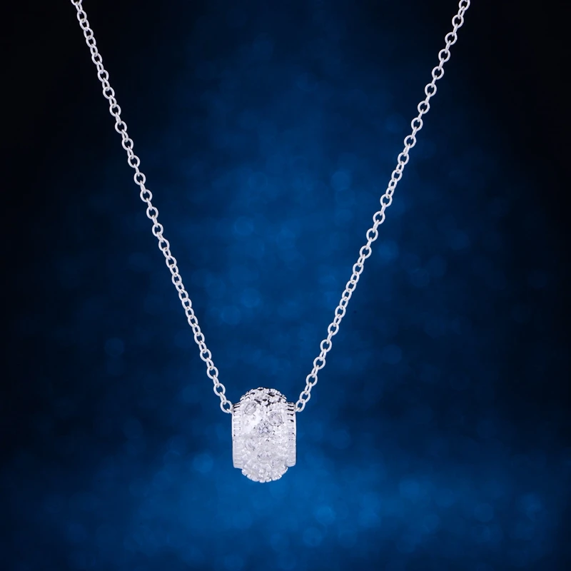 

looped linked inlaid silver plated Necklace 925 jewelry silver Pandant Fashion Jewelry RUSLTRCA