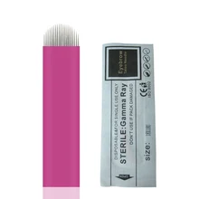 18U 0,18 мм булавка 10 шт. микро постоянный макияж бровей игла для нанесения татуировки микроблейдинг иглы для 3D вышивка ручная Татуировка ручка