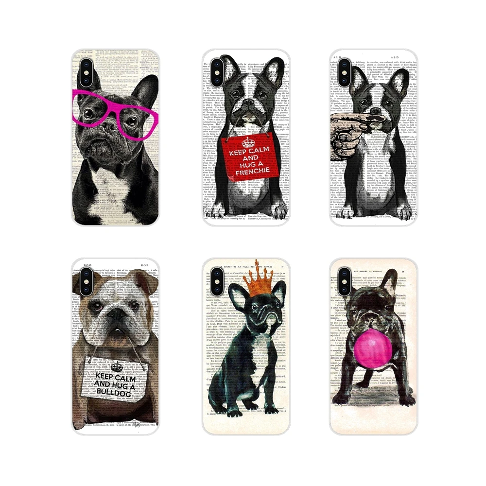 Для Apple iPhone X XR XS MAX 4 4S 5 5S 5C SE 6 6S 7 8 Plus ipod touch Paris Frenchie с розовыми прозрачными мягкими