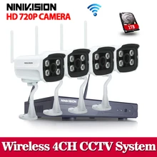 NINIVISION домашняя система безопасности wifi Беспроводная ip-камера 720P комплект видеонаблюдения 3g wifi 1.0MP наружный HD NVR комплект видеонаблюдения CCTV 1 ТБ HDD