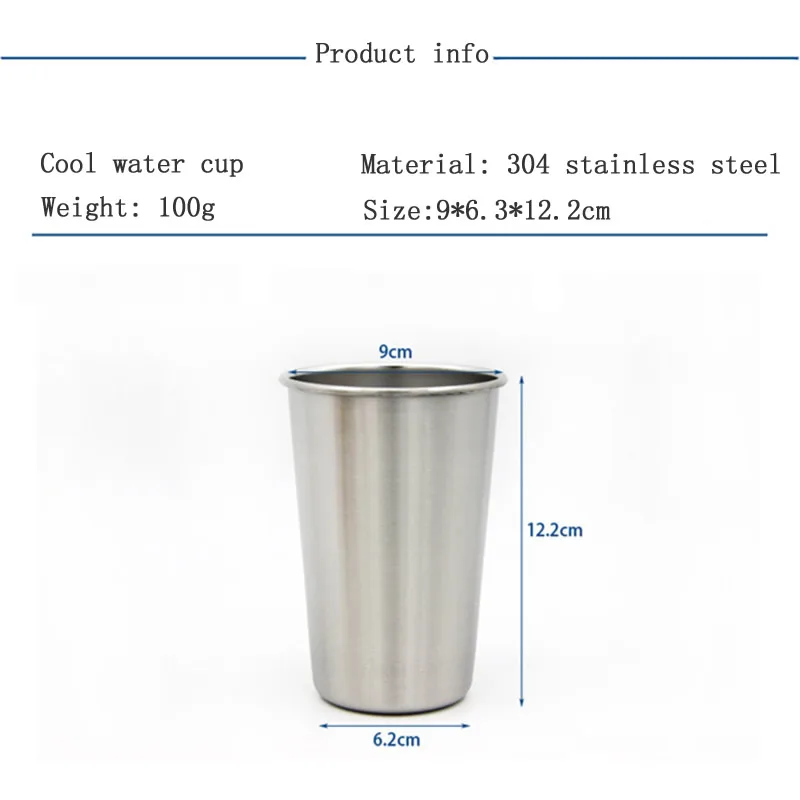 304 чашка для лимонной воды из нержавеющей стали, для цитрусовых, siple, летняя, для льда, бутылка для воды, для сока, для питья, посуда для напитков, тусклая, чашка для полировки, 1 шт