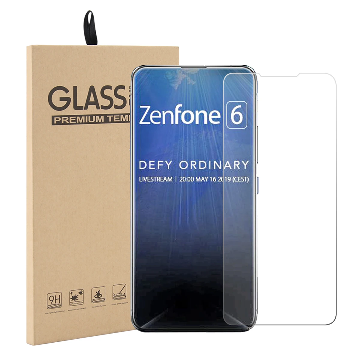 2 шт. в упаковке для Asus Zenfone 6 ZS630KL закаленное стекло защитная пленка не царапается