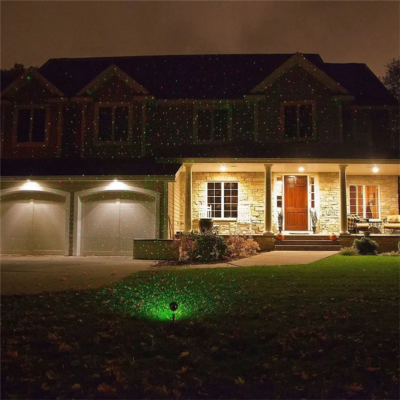 Beste Tanbaby Kerst Landschap Laser Projector Rood Groen Ster Douches Lichten Effect Waterdichte IP65 Outdoor Tuin decoratieve gazon