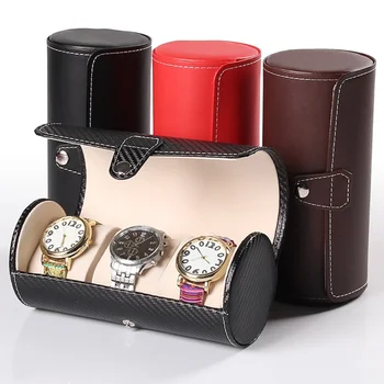 

Fashion Luxury Watch Display Gift Box Case Roll 3 Slot Wristwatch Necklace Bracelet Jewelry PU Leather Box Storage Travel Pouch