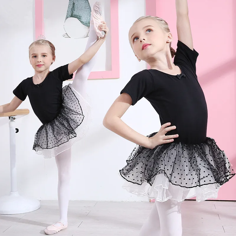 

Fashion Girls Ballet Children's Tulle Tutu One-piece Dress Professional Kids Dancing Party Princess Cotton Dress 3-18Ys
