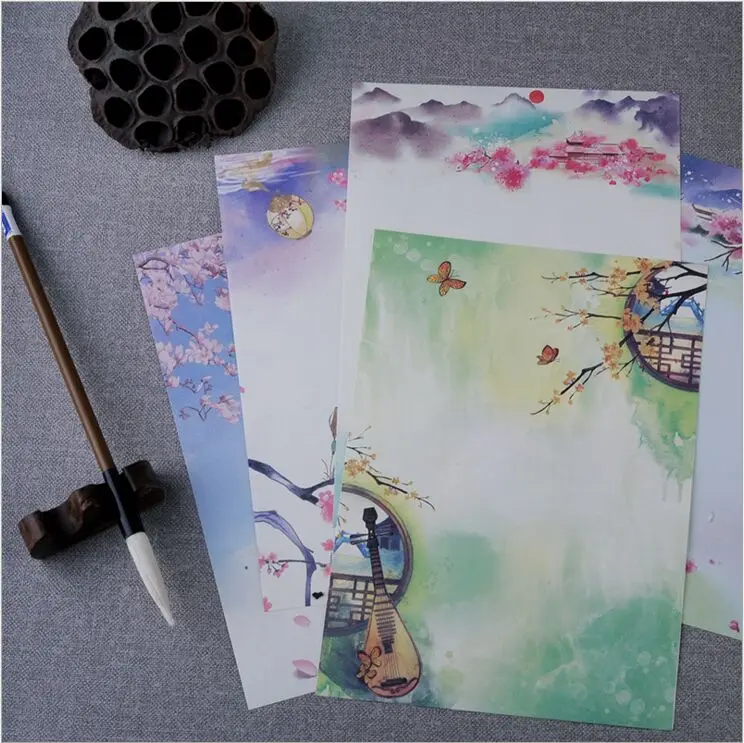 

8 Pages/Set Vintage poetry illustration Season Plants Flowers Painting Letter Paper Writing Paper Love Letter Stationery
