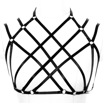 

sexy body harness for women Tops Strap bra Summer Bondage Cross Bra Elastic Belt Fetish Harajuku Party Dance Festival Rave wear