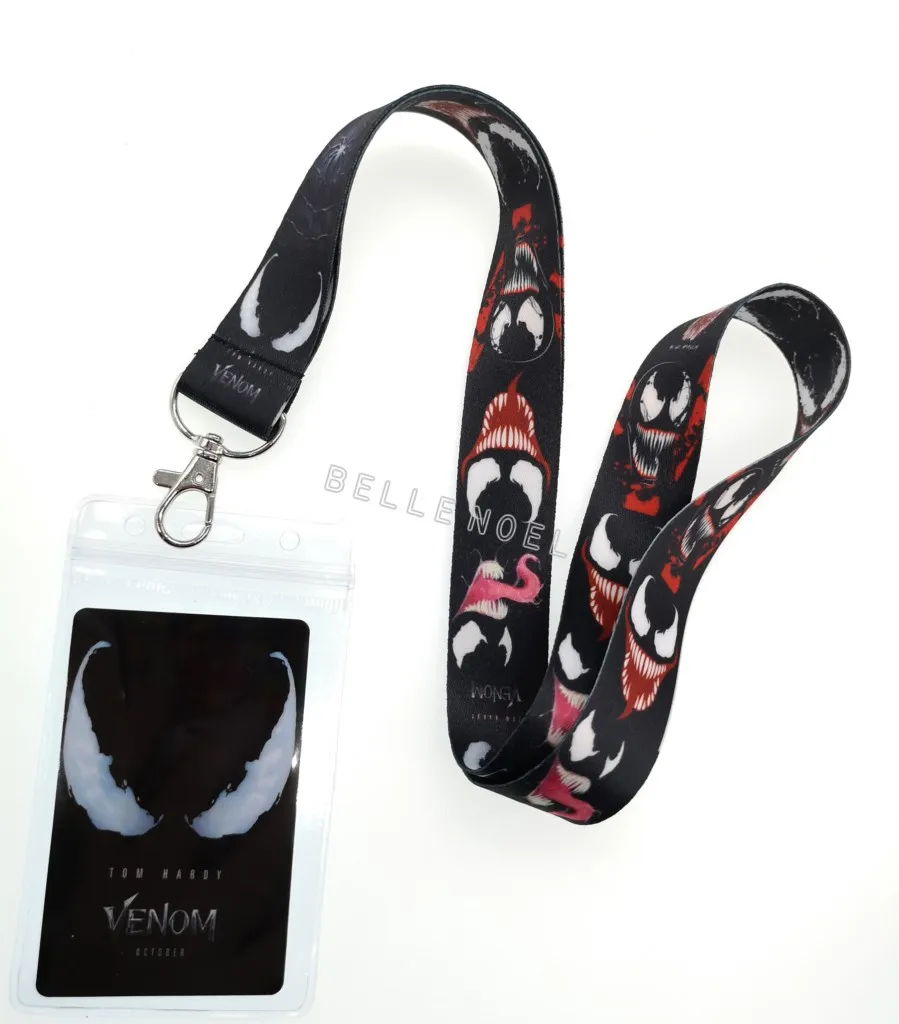 1 шт Аниме venom шейные платки автобус метро ремешки ID Card женщины брелок подарки для