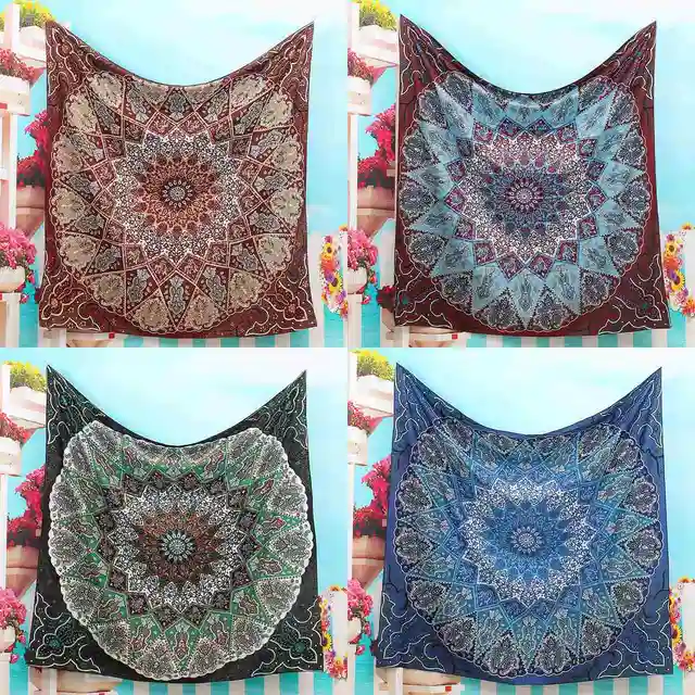 Bohemian Throw Blankets Inspiration Polyester Indian Mandala Tapestry 60x60cm Wall Hanging Bohemian Bohemian Throw Blankets Inspiration Polyester Indian Mandala Tapestry 60x60cm Wall Hanging Bohemian