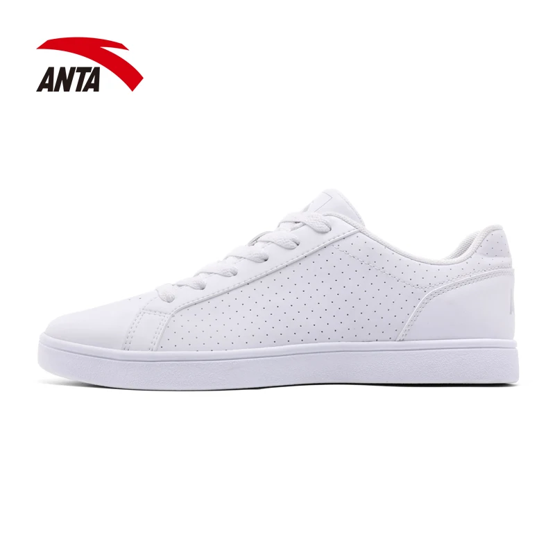 Anta White Shoes All match Portable Low Skateboard Shoesin