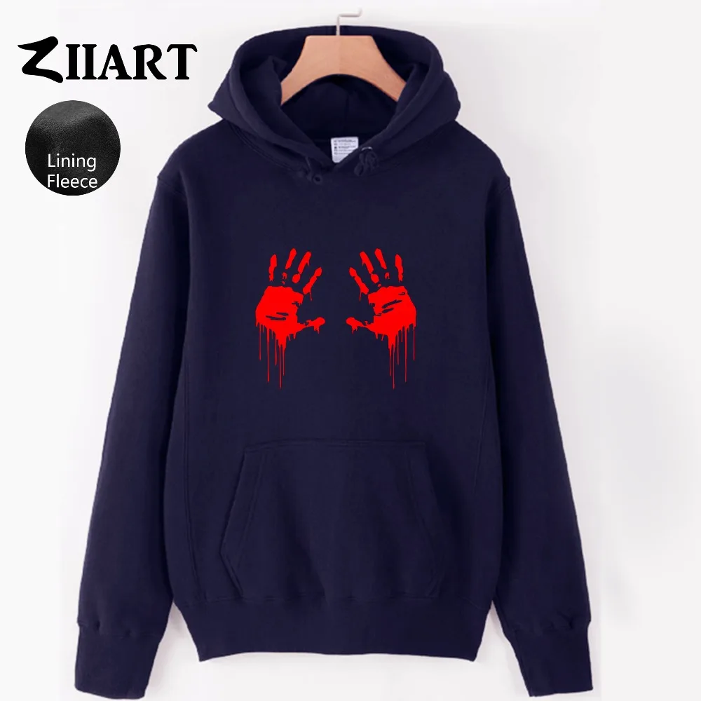 Walking Dead Zombie/Женская флисовая толстовка с принтом кровавые руки для девочек одежда
