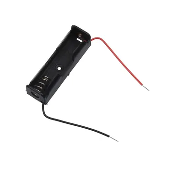 

FREE SHIPPING ! ! 1Pcs New 18650 Battery 3.7V Clip Holder Box Case Black With Wire Lead