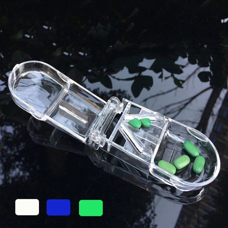 1 шт. Pill Cutter Splitter половина отсека для хранения пластиковая коробка лекарство держатель планшета белый зеленый синий