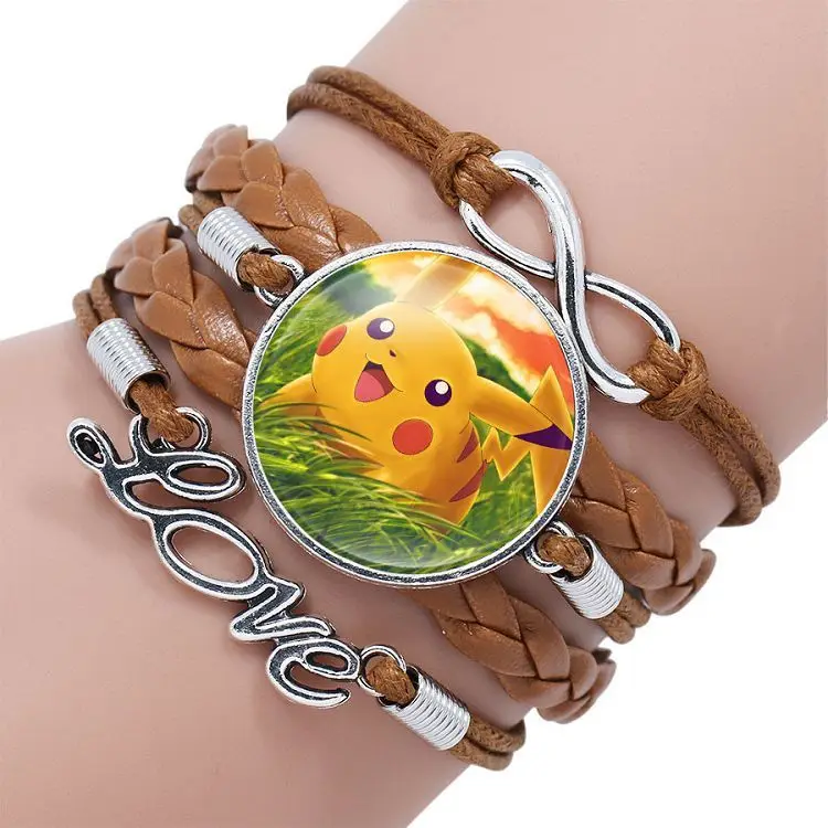 Многослойные браслеты детектива Пикачу Прямая поставка pokemon pokeball braclets