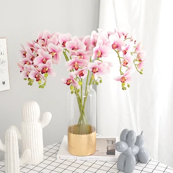 

70CM Artificial Orchid Flower Real Touch Latex Wedding Decoration Orchid Arrangement Fake Flower for Party DIY Home Office Decor