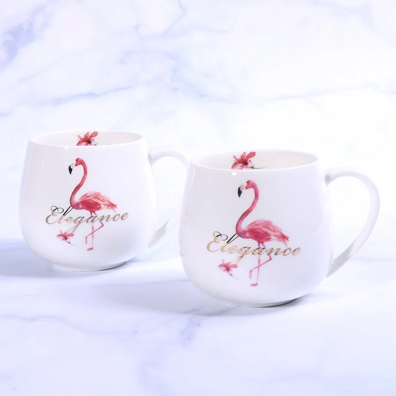 

2pcs/lot Flamingo Ceramic Coffee Mug, Drinking Cups and Mugs home ,couple Mug for lovers Drop ship,Flamingo Cup Gift for Friend
